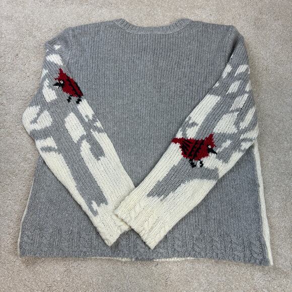 Talbots Snow Cardinals Wool Blend Crewneck Sweater Size L - Picture 2 of 5